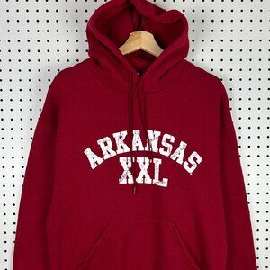 Arkansas Razorbacks Vintage Y2K Hoodie‎ Sweatshirt Medium Russell Athletic